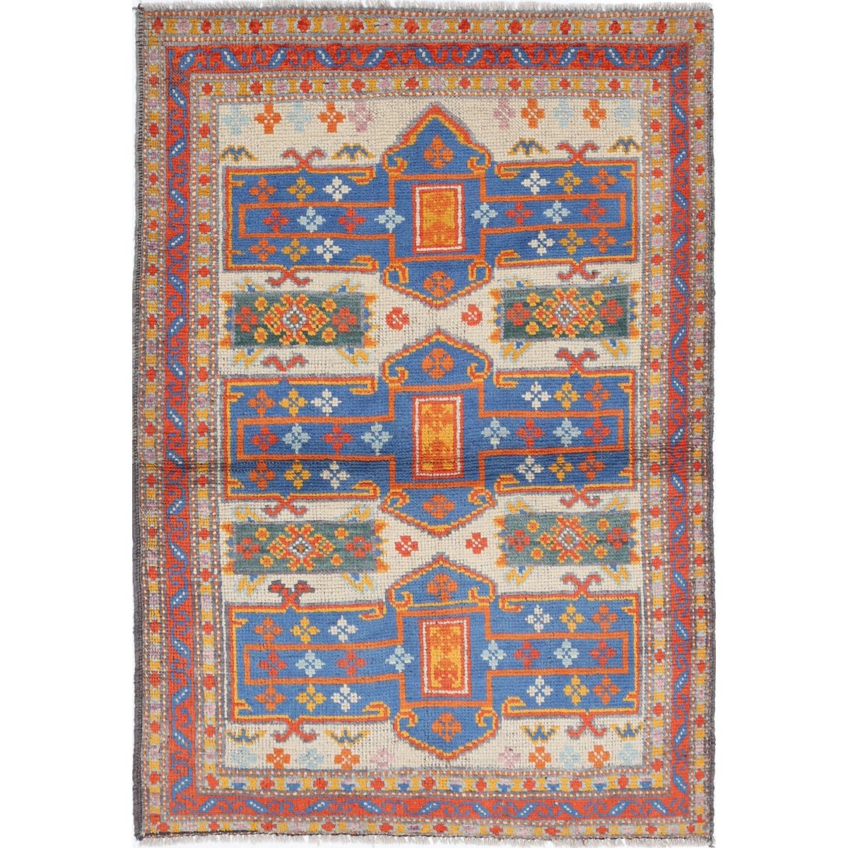Revival 3x5 Handmade Double Knotted Washable Wool Rug - Colorful