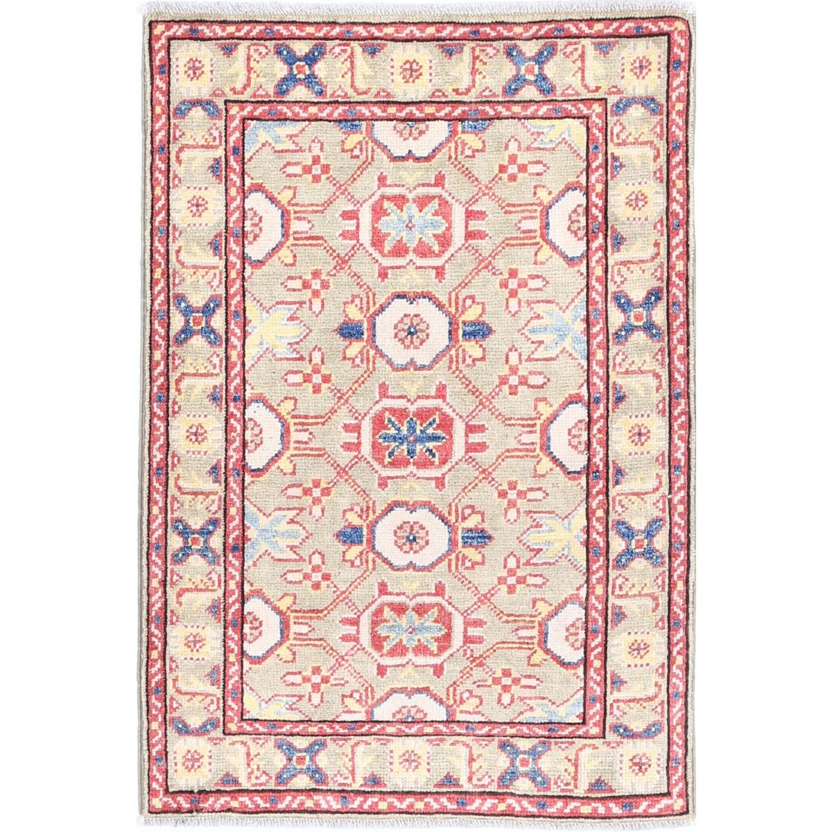 Revival 2x3 Handmade Double Knotted Washable Wool Rug - Colorful