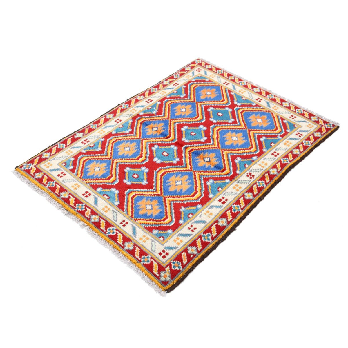 Revival 3x4 Handmade Double Knotted Washable Wool Rug - Colorful