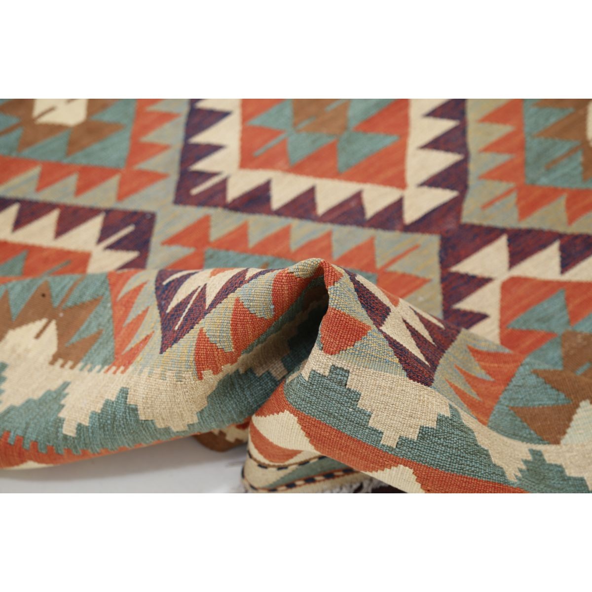 Kafkaas 5x7 Hand Woven Washable Wool Rug - Colorful