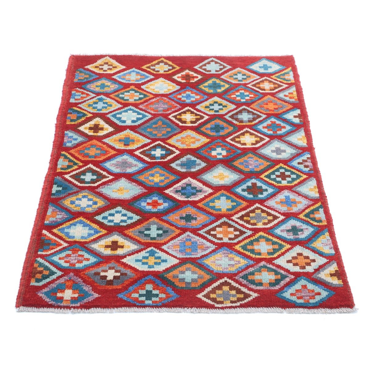 Revival 3x4 Handmade Double Knotted Washable Wool Rug - Colorful