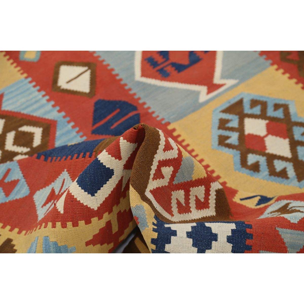 Kafkaas 5x7 Hand Woven Washable Wool Rug - Colorful