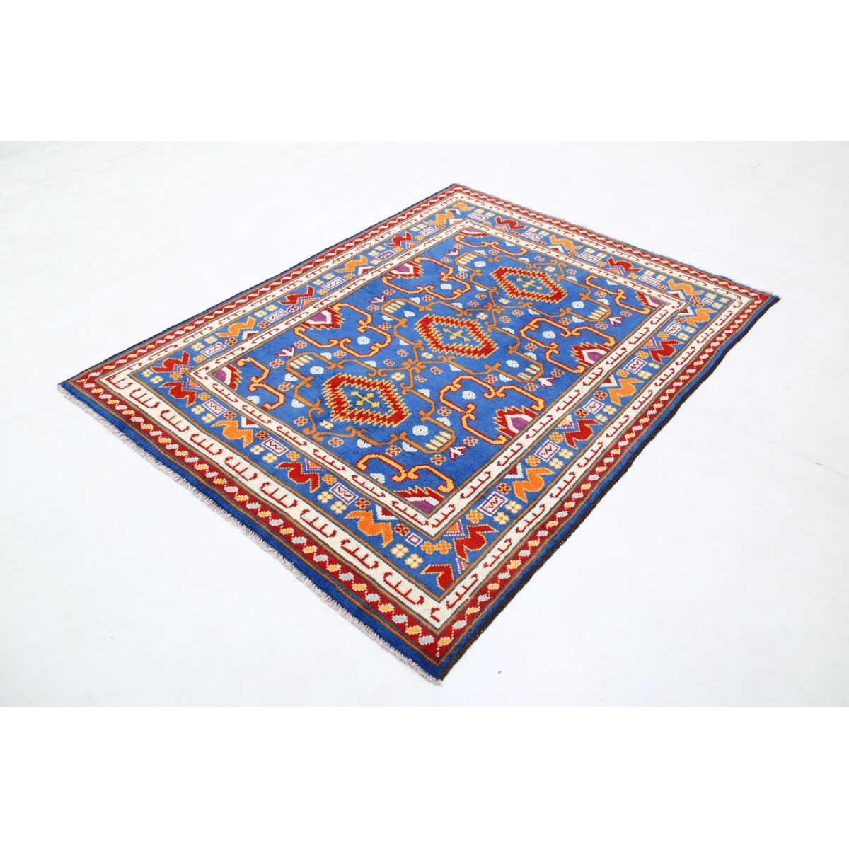 Revival 5x7 Handmade Double Knotted Washable Wool Rug - Colorful