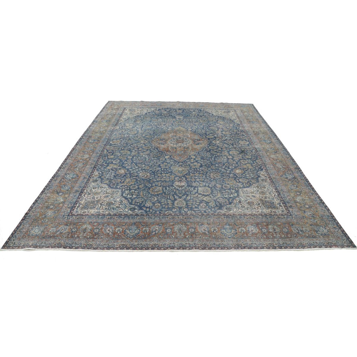 Vintage 9x11 Handmade Double Knotted Washable Wool Rug - Soft Hues