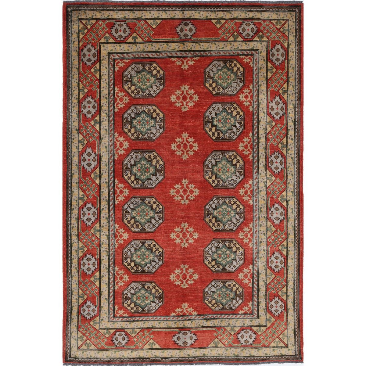 Revival 6x8 Handmade Double Knotted Washable Wool Rug - Colorful