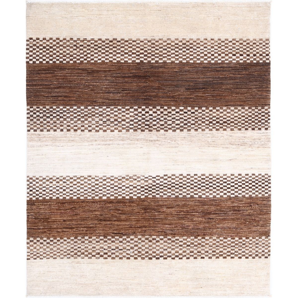 Modcar 5x6 Handmade Double Knotted Washable Wool Rug - Colorful