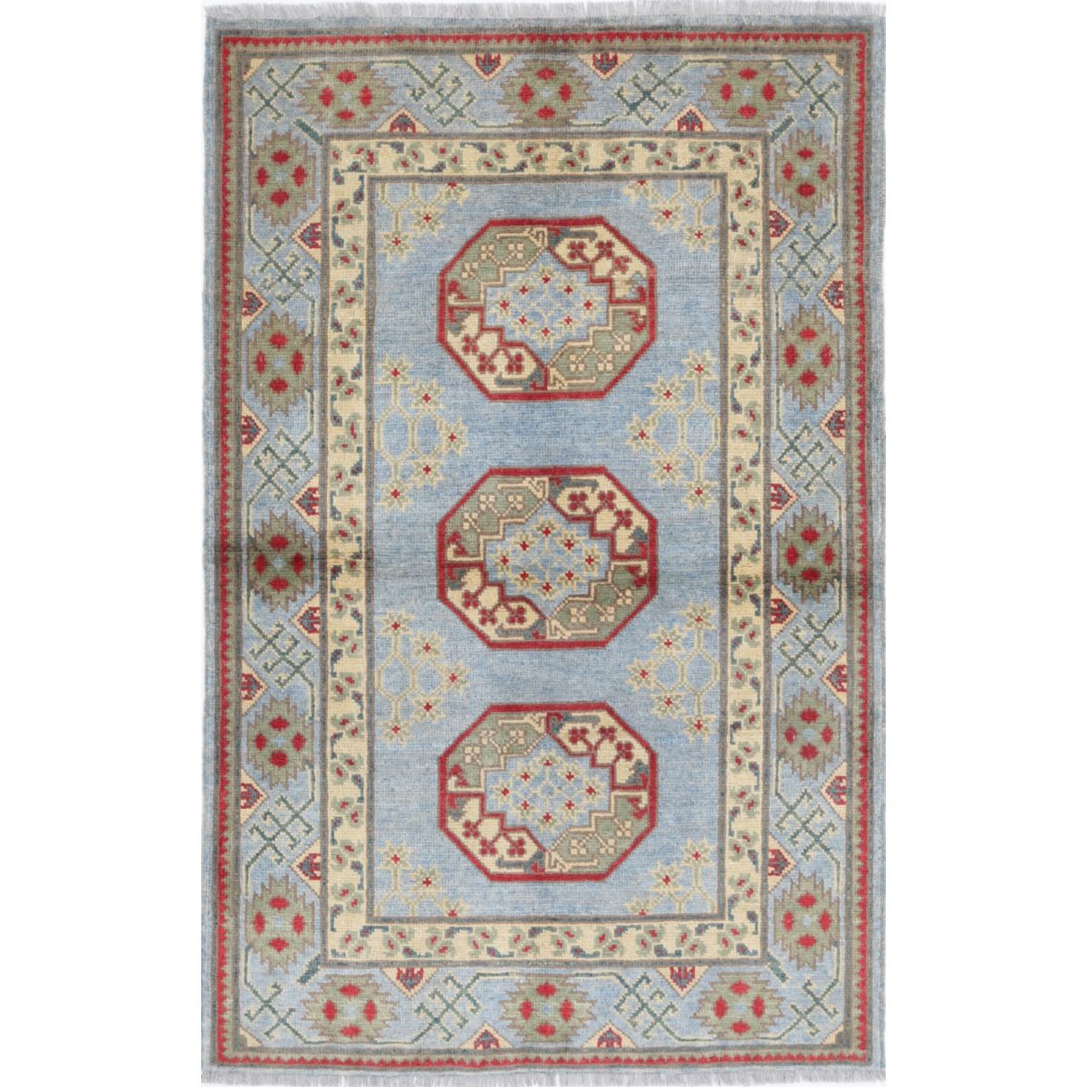 Revival 3x5 Handmade Double Knotted Washable Wool Rug - Colorful
