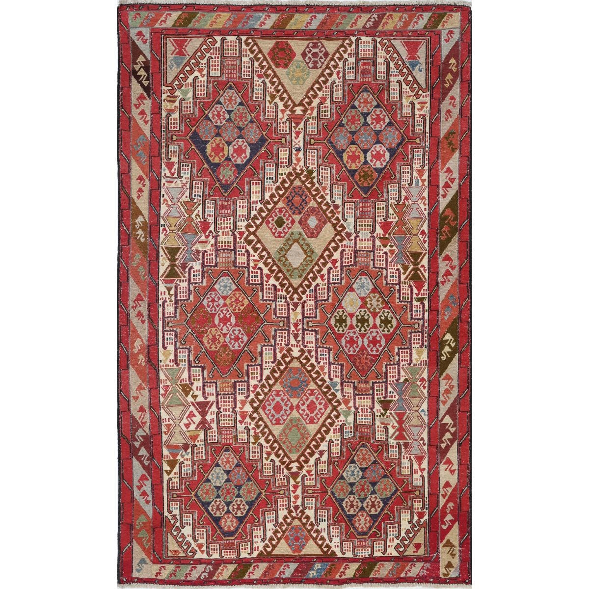 Silki 4x7 Hand Woven Washable Silk Rug - Colorful
