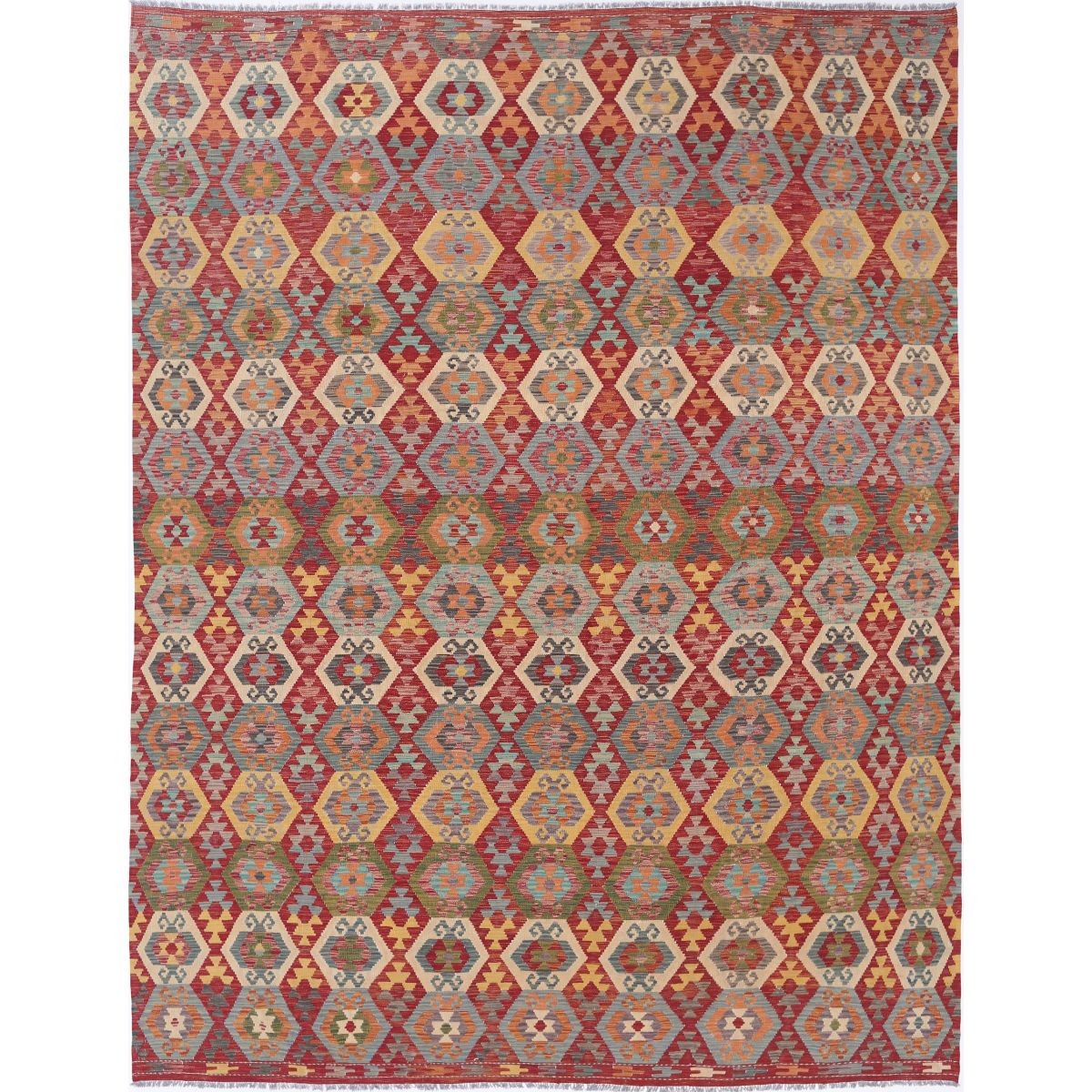 Maimana 10x13 Hand Woven Washable Wool Rug - Colorful