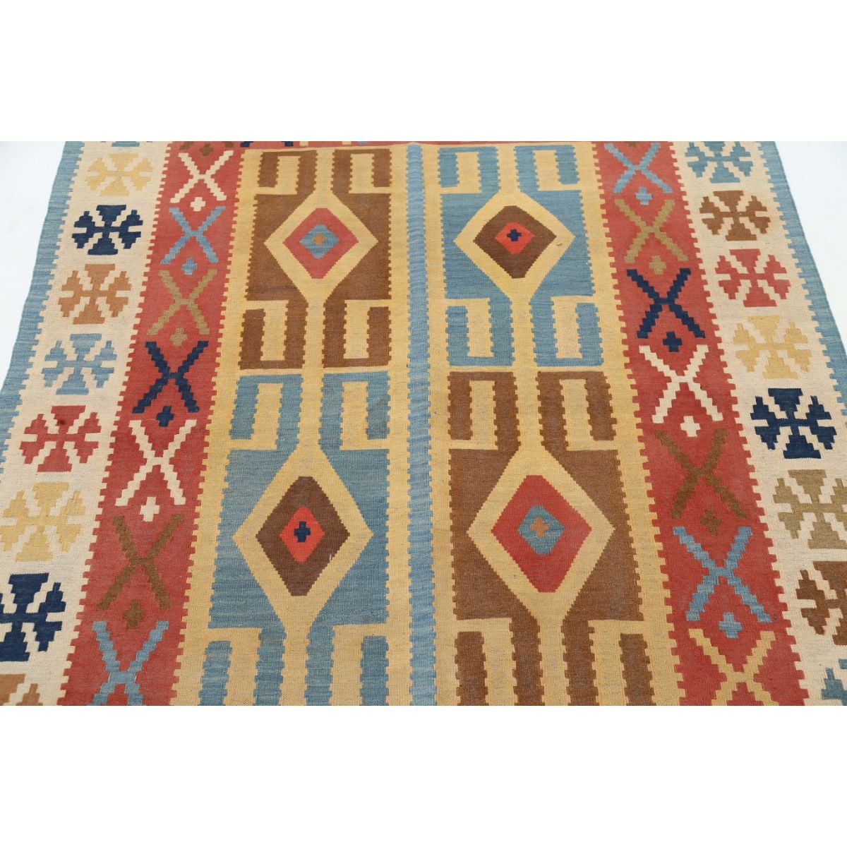 Kafkaas 5x7 Hand Woven Washable Wool Rug - Colorful