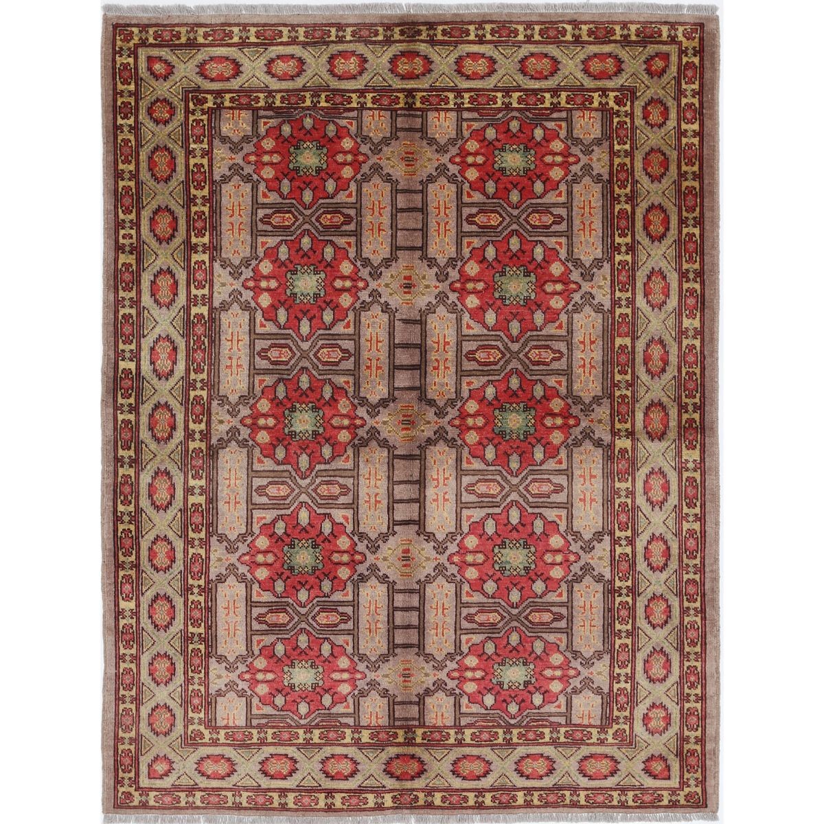 Revival 5x6 Handmade Double Knotted Washable Wool Rug - Colorful
