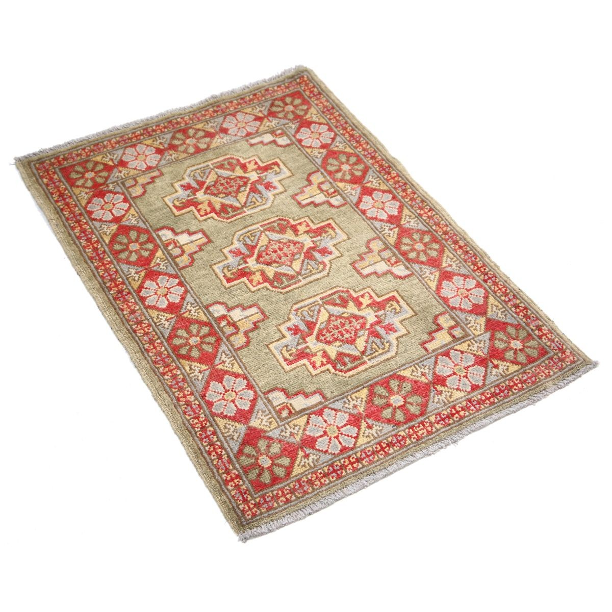 Revival 2x3 Handmade Double Knotted Washable Wool Rug - Colorful