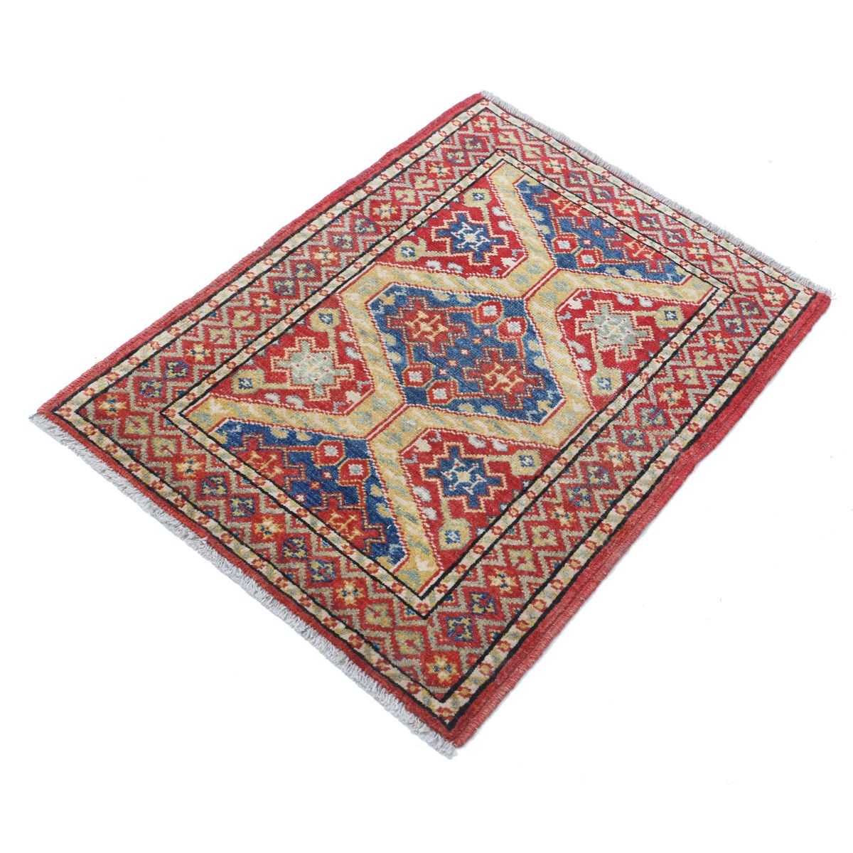 Revival 2x3 Handmade Double Knotted Washable Wool Rug - Colorful