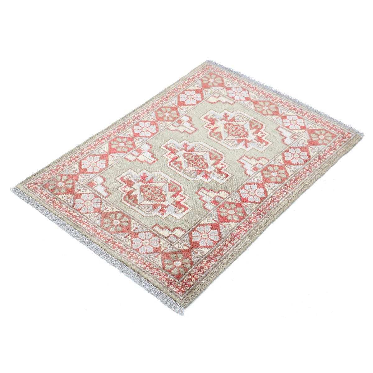 Revival 2x3 Handmade Double Knotted Washable Wool Rug - Colorful