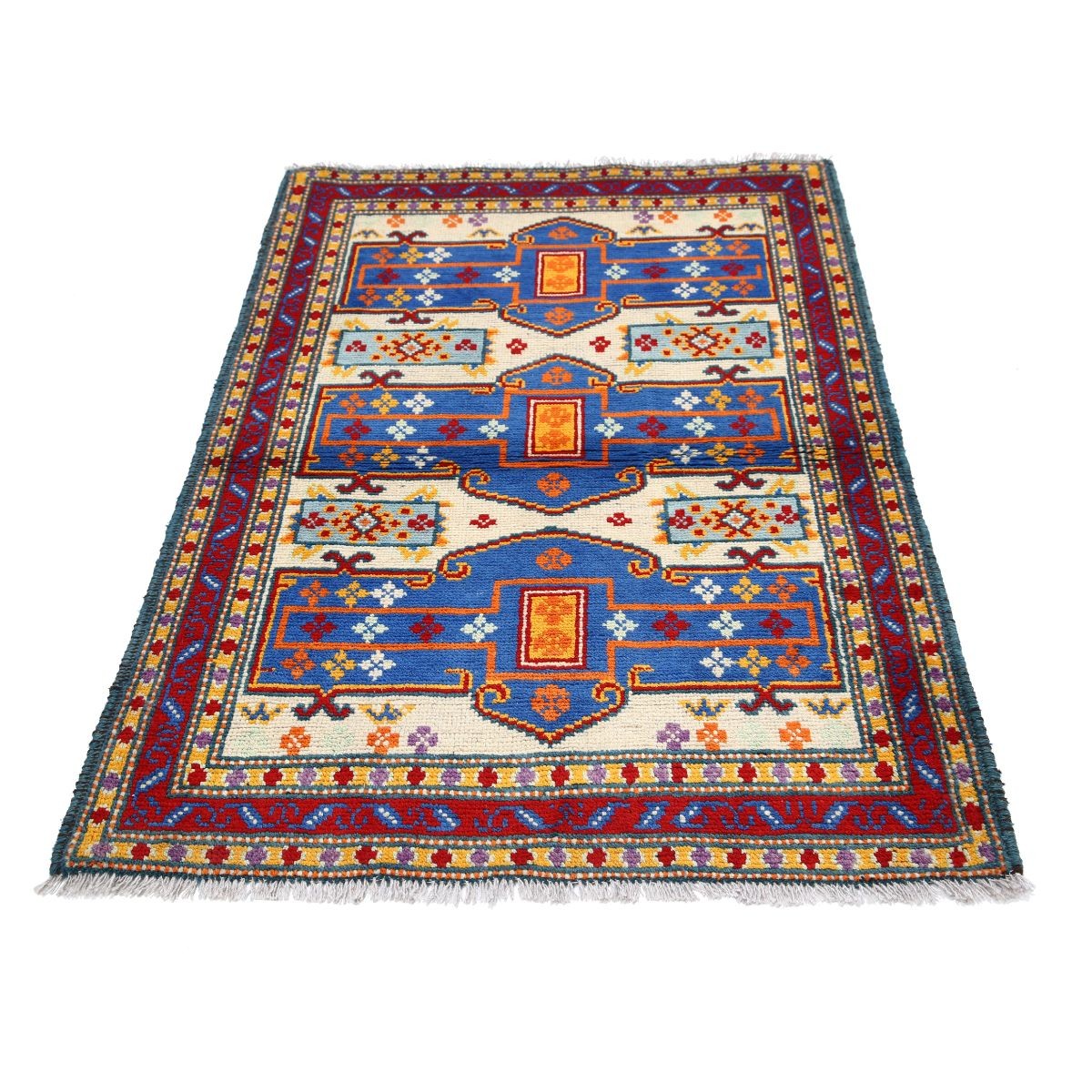 Revival 3x5 Handmade Double Knotted Washable Wool Rug - Colorful