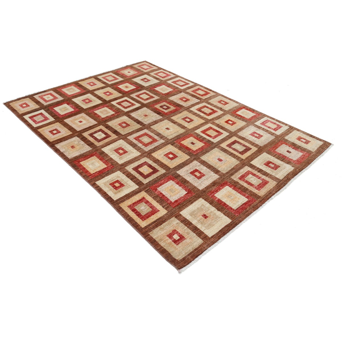 Modcar 5x7 Handmade Double Knotted Washable Wool Rug - Colorful