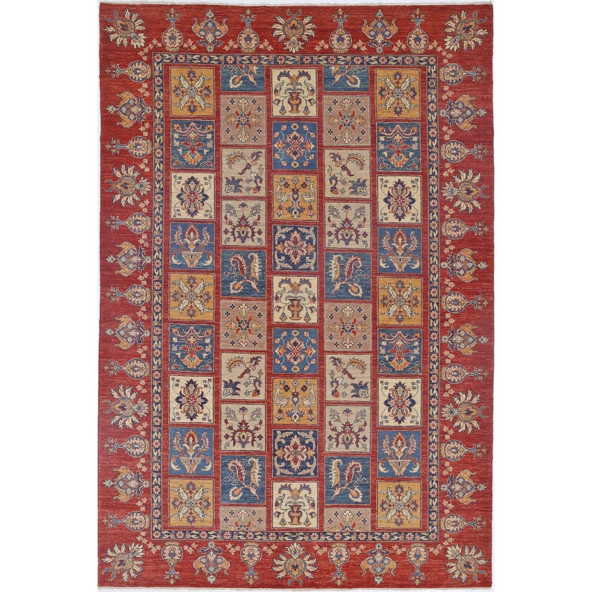 Bakhtiari 6x10 Handmade Double Knotted Washable Wool Rug - Colorful
