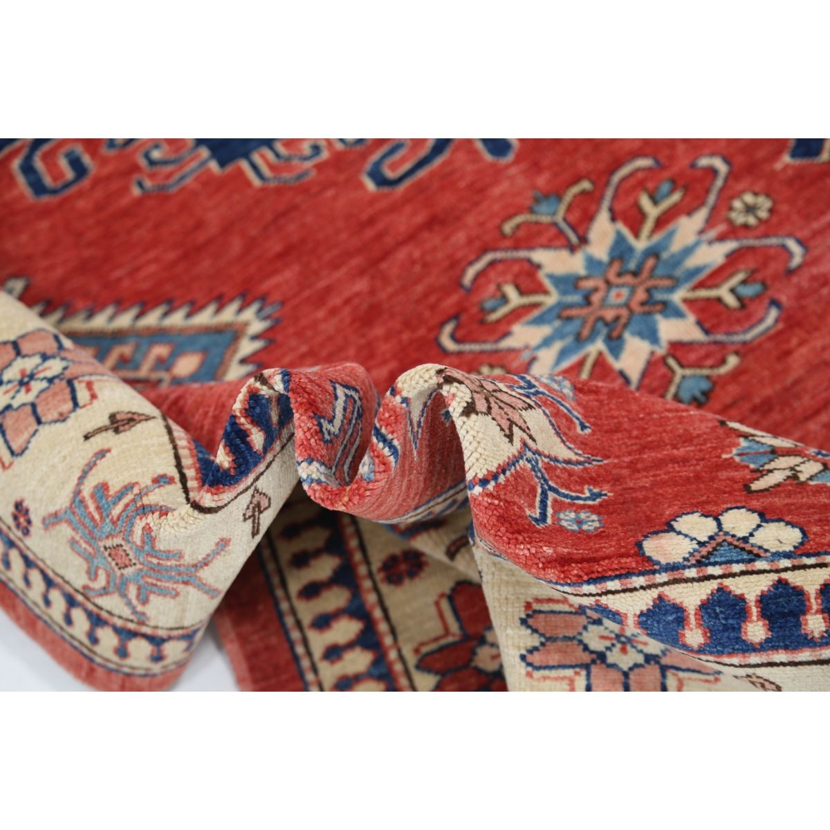 Kazak 6x8 Handmade Double Knotted Washable Wool Rug - Colorful