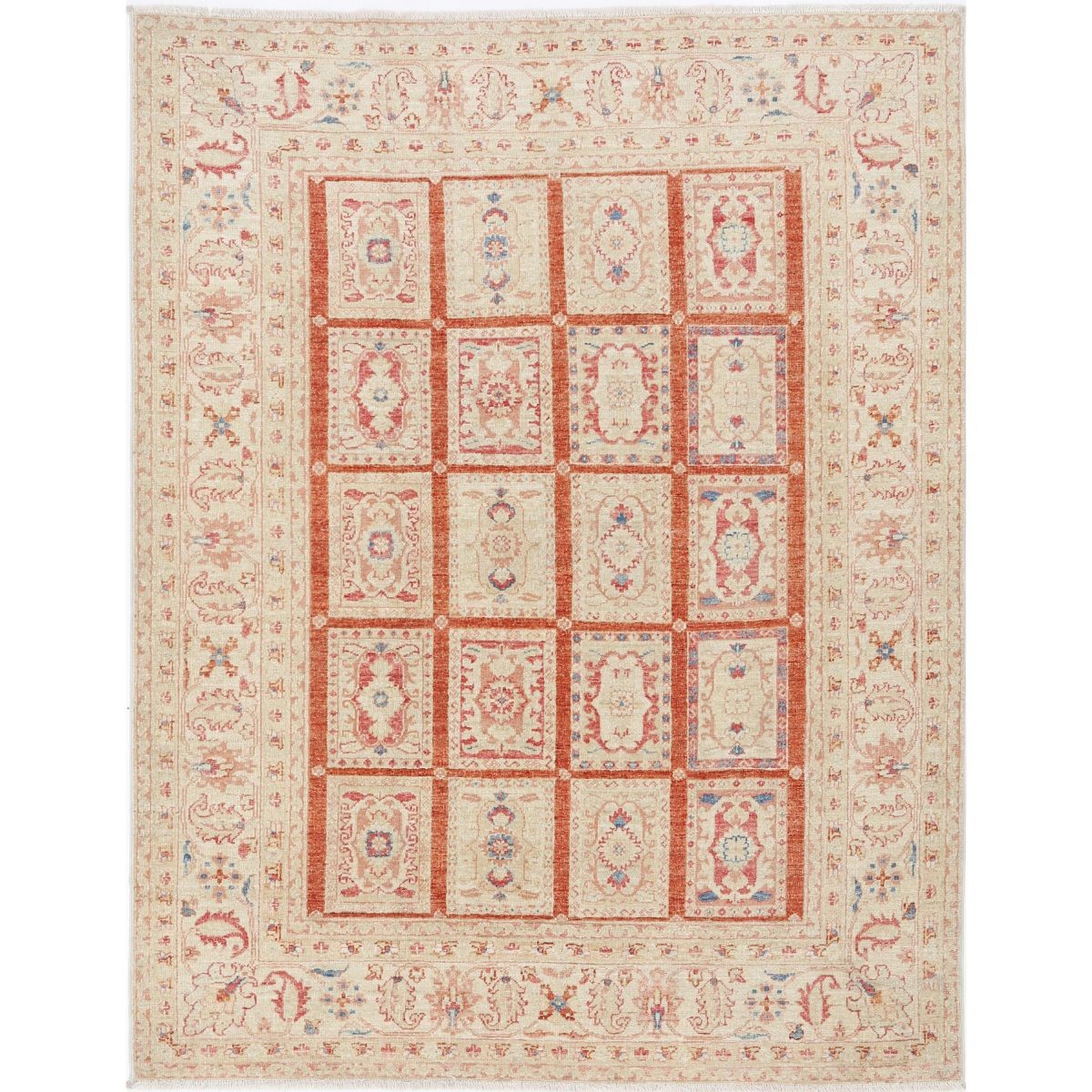 Bakhtiari 5x6 Handmade Double Knotted Washable Wool Rug - Colorful
