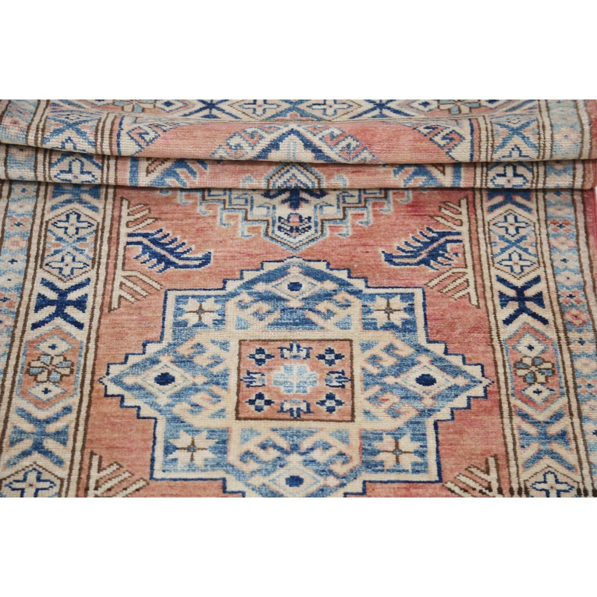 Kazak 2x8 Handmade Double Knotted Washable Wool Runner - Colorful