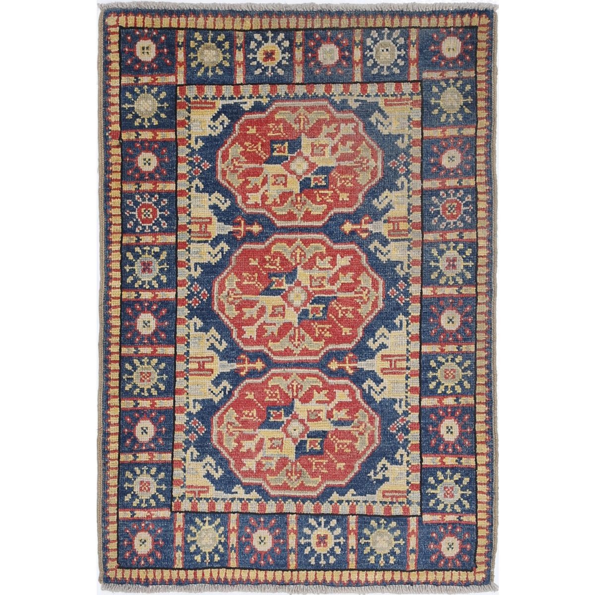 Revival 2x3 Handmade Double Knotted Washable Wool Rug - Colorful