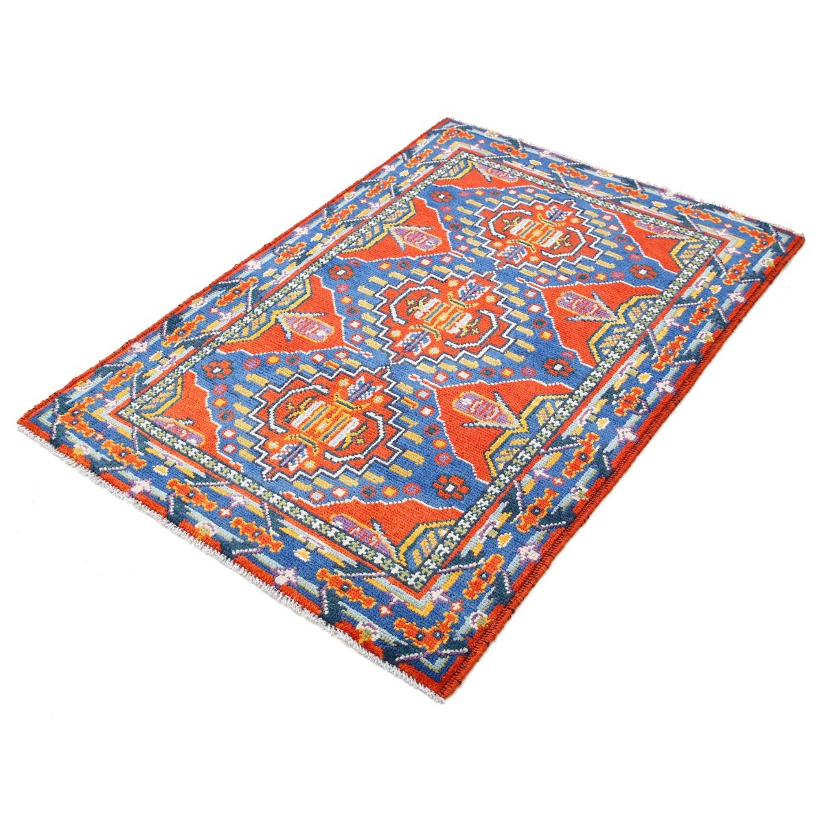 Revival 3x5 Handmade Double Knotted Washable Wool Rug - Colorful