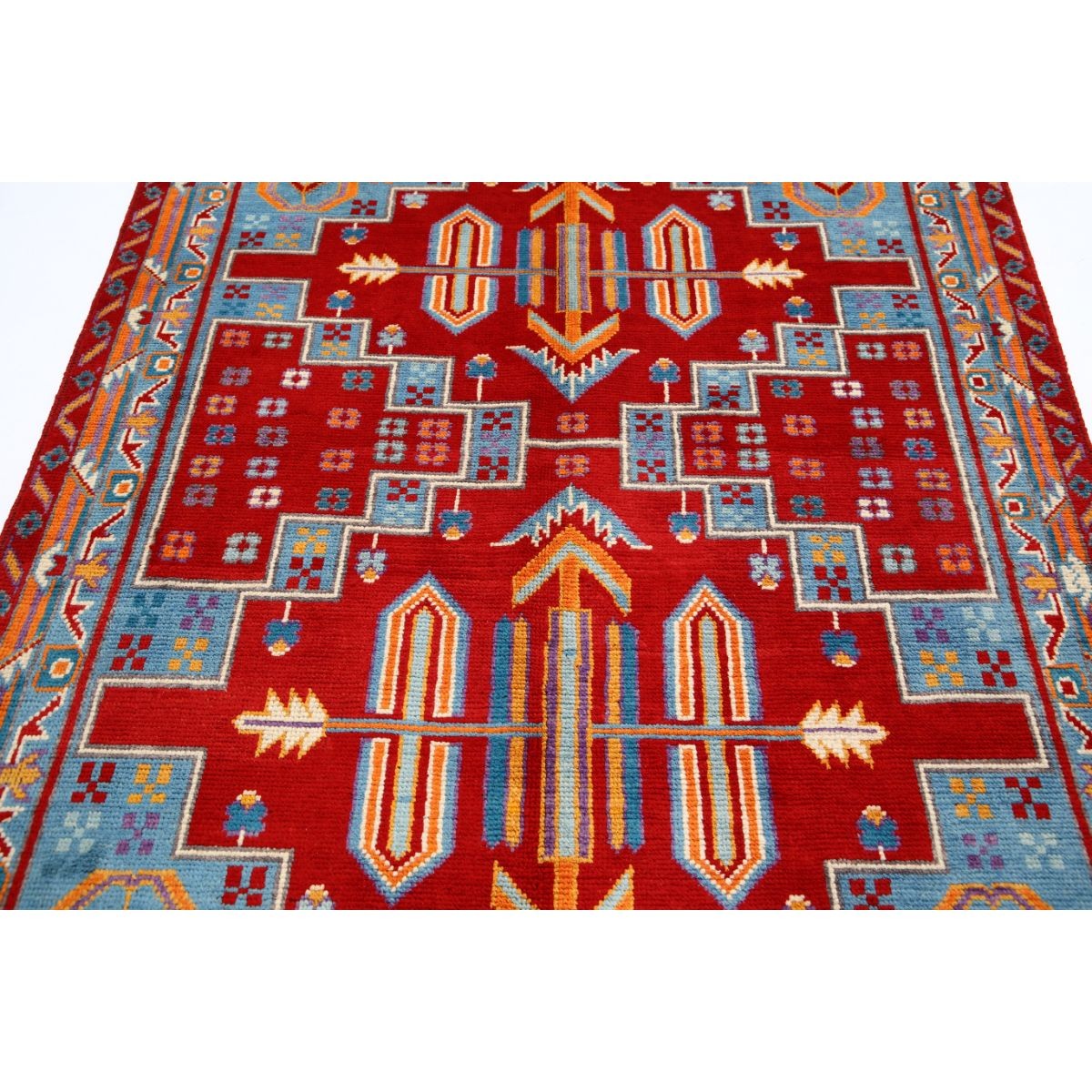 Revival 5x7 Handmade Double Knotted Washable Wool Rug - Colorful