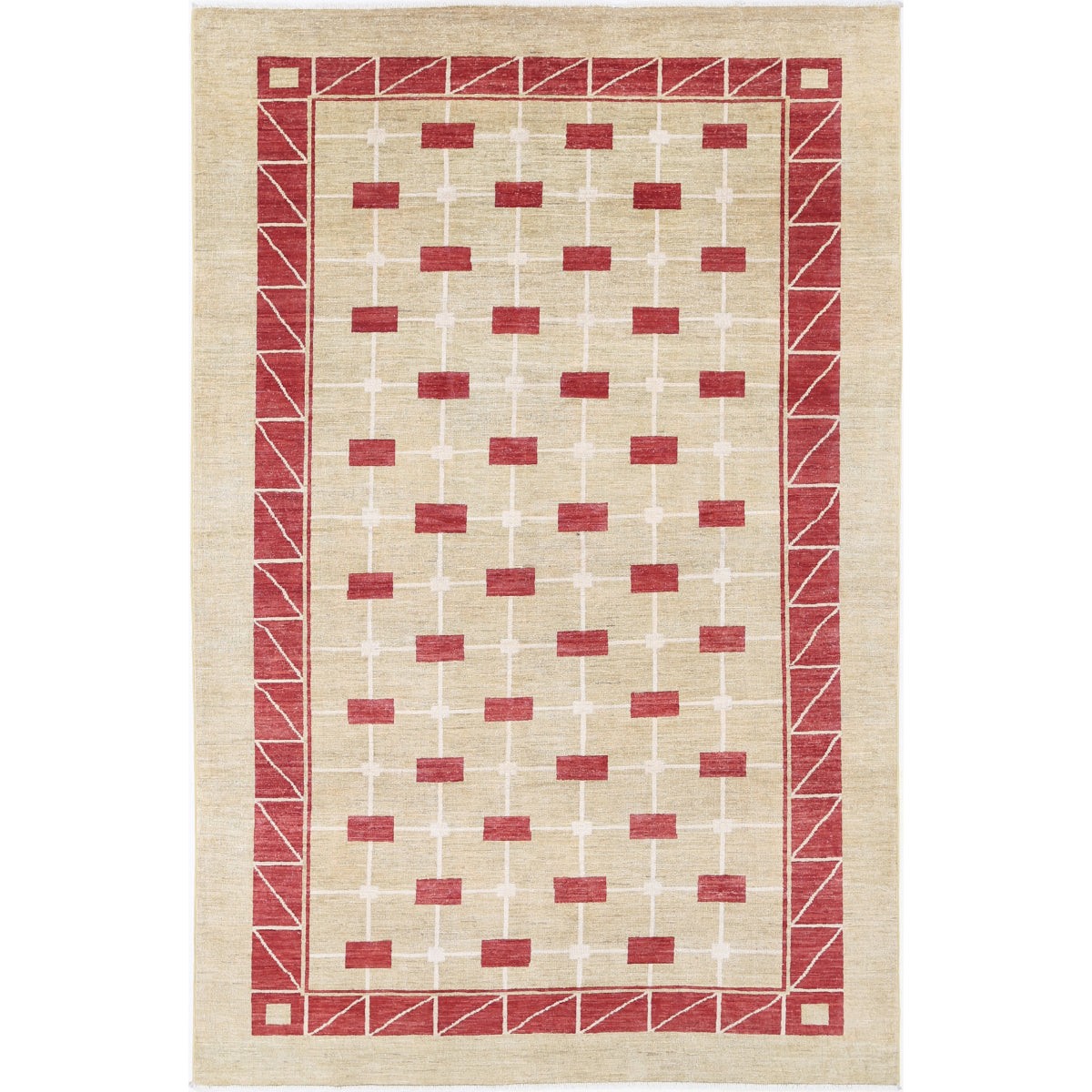 Modcar 6x9 Handmade Double Knotted Washable Wool Rug - Colorful