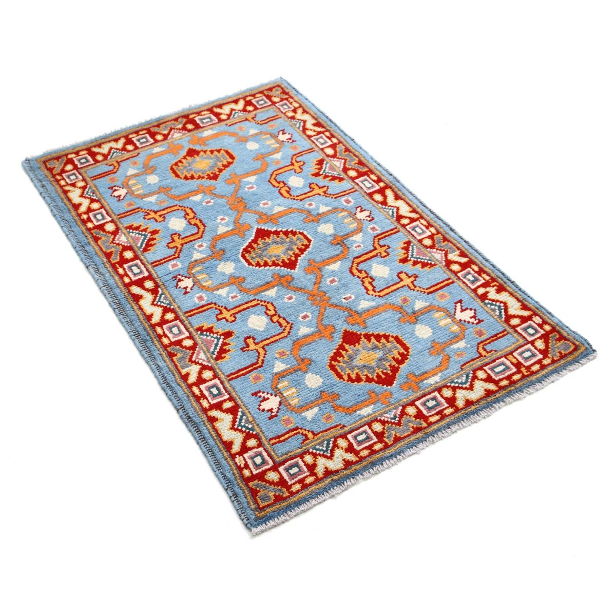 Revival 3x4 Handmade Double Knotted Washable Wool Rug - Colorful