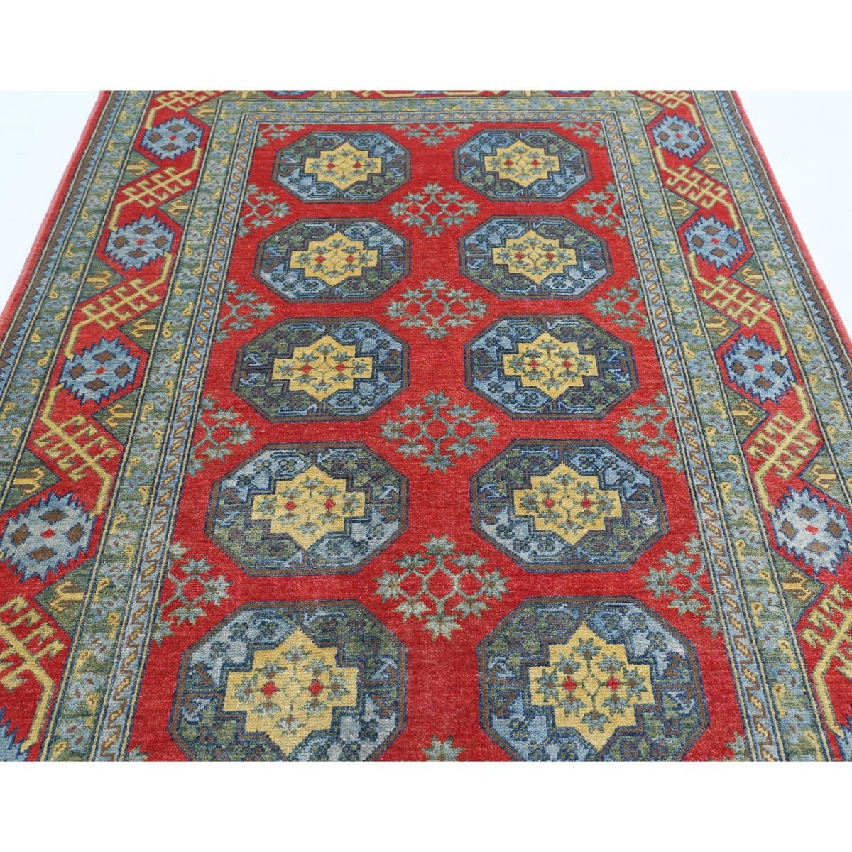 Revival 6x8 Handmade Double Knotted Washable Wool Rug - Colorful