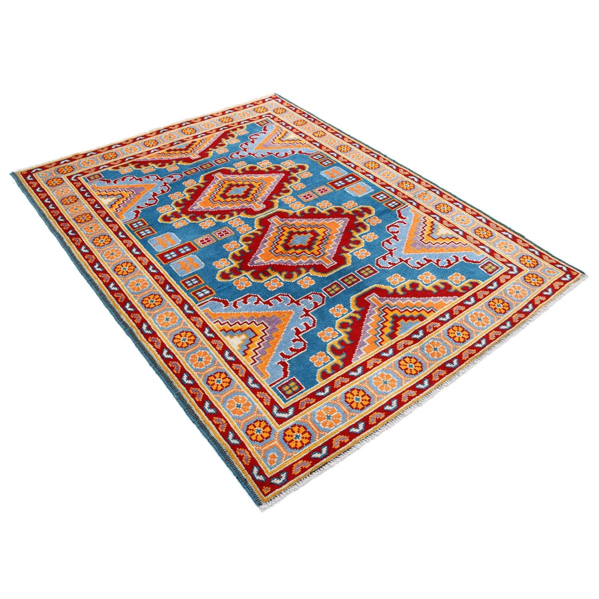 Revival 5x7 Handmade Double Knotted Washable Wool Rug - Colorful
