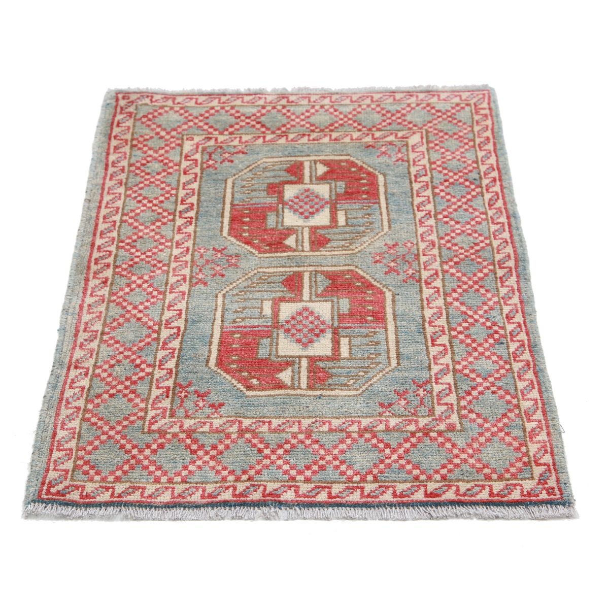 Revival 2x3 Handmade Double Knotted Washable Wool Rug - Colorful