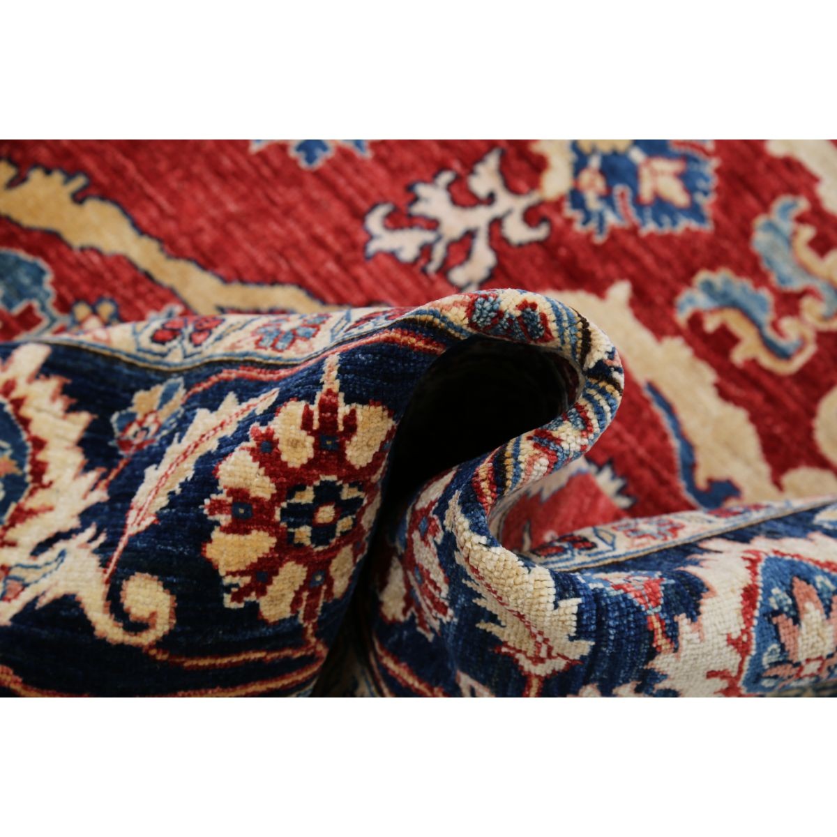 Heriz 9x12 Handmade Double Knotted Washable Wool Rug - Colorful