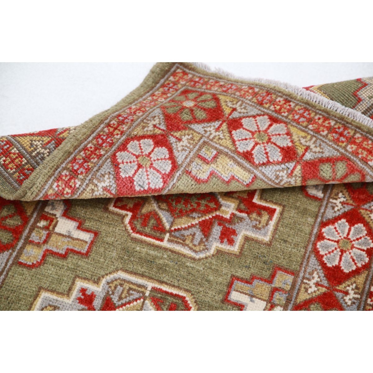Revival 2x3 Handmade Double Knotted Washable Wool Rug - Colorful
