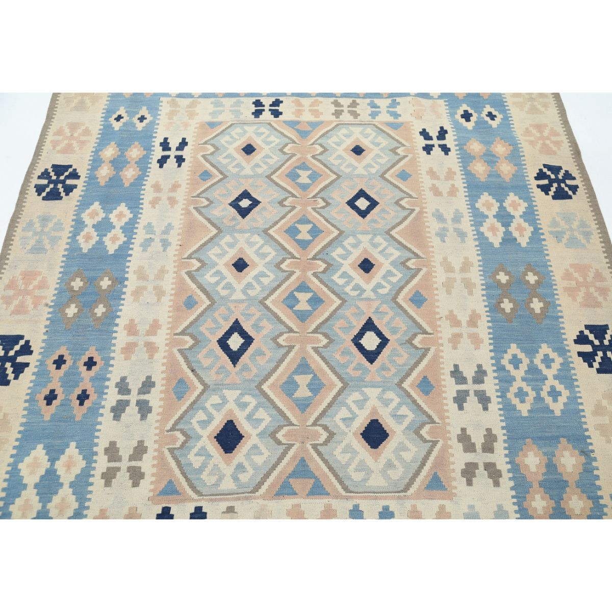 Kafkaas 5x7 Hand Woven Washable Wool Rug - Soft Hues