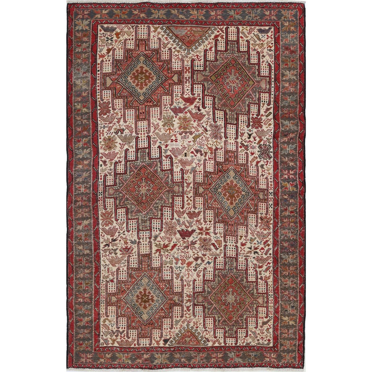 Silki 4x6 Hand Woven Washable Silk Rug - Colorful