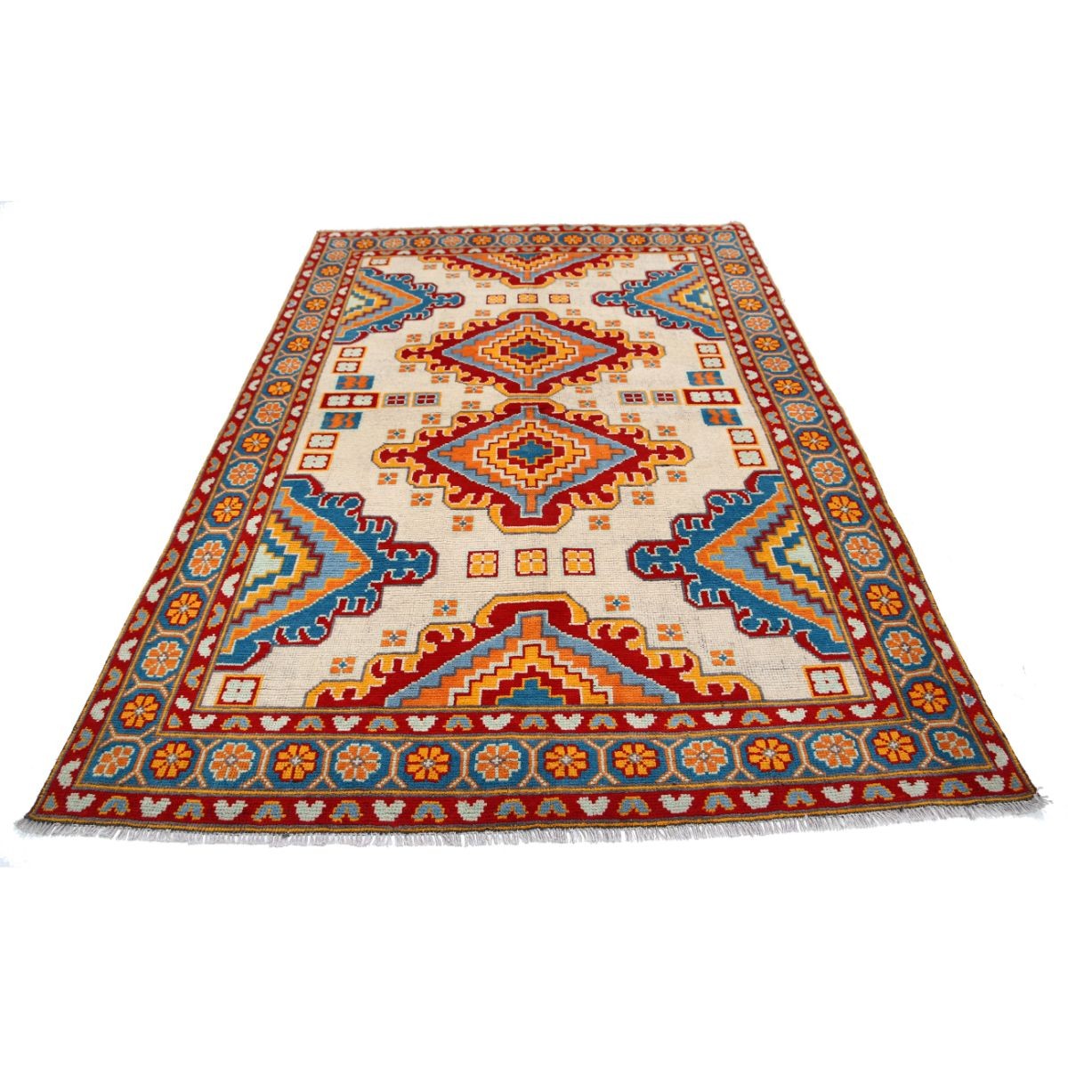 Revival 6x8 Handmade Double Knotted Washable Wool Rug - Colorful