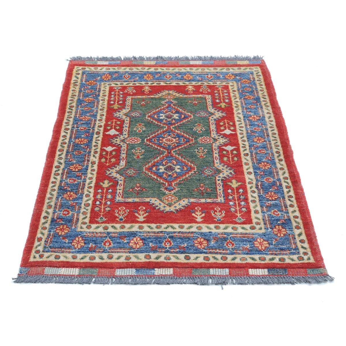 Revival 3x4 Handmade Double Knotted Washable Wool Rug - Colorful