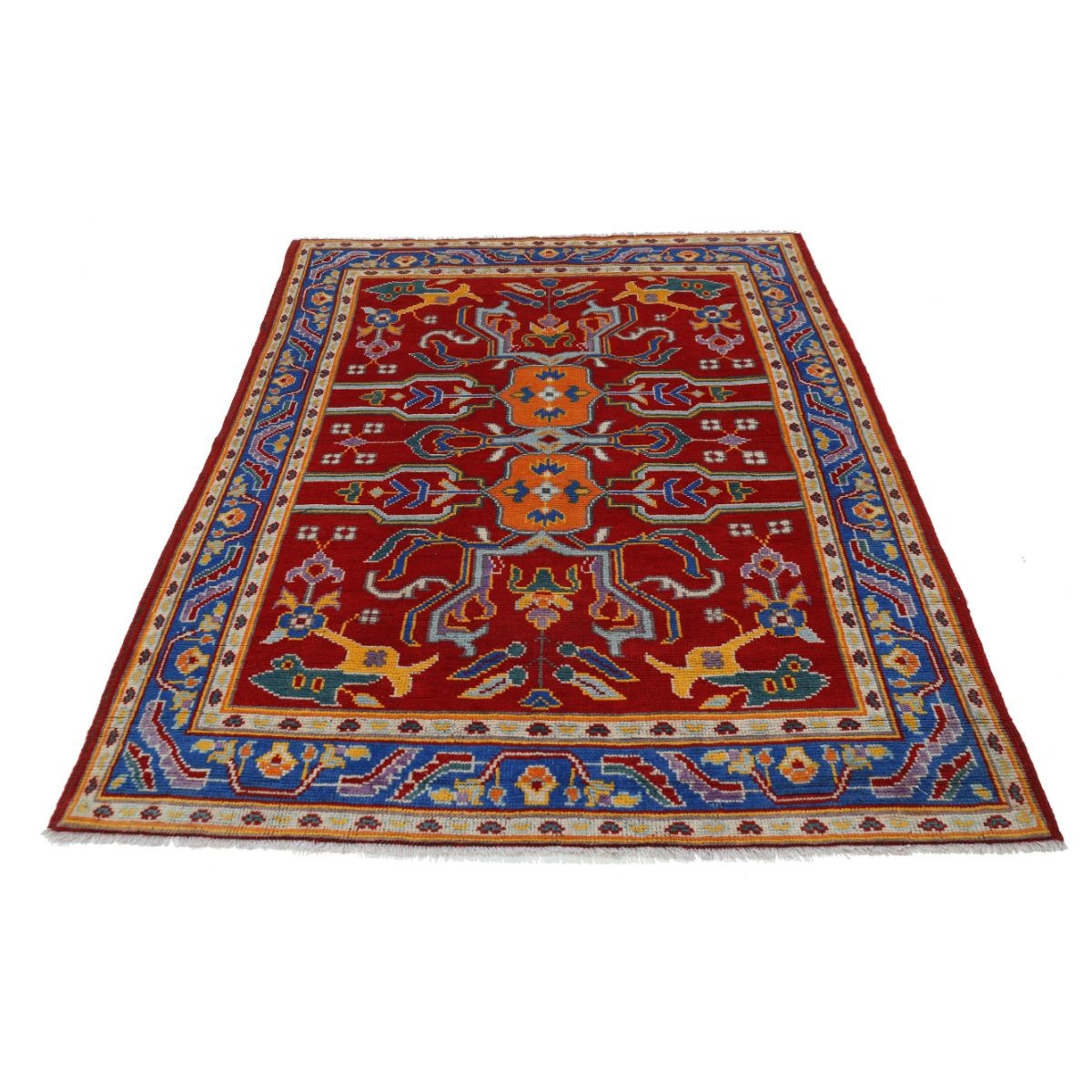 Revival 5x7 Handmade Double Knotted Washable Wool Rug - Colorful
