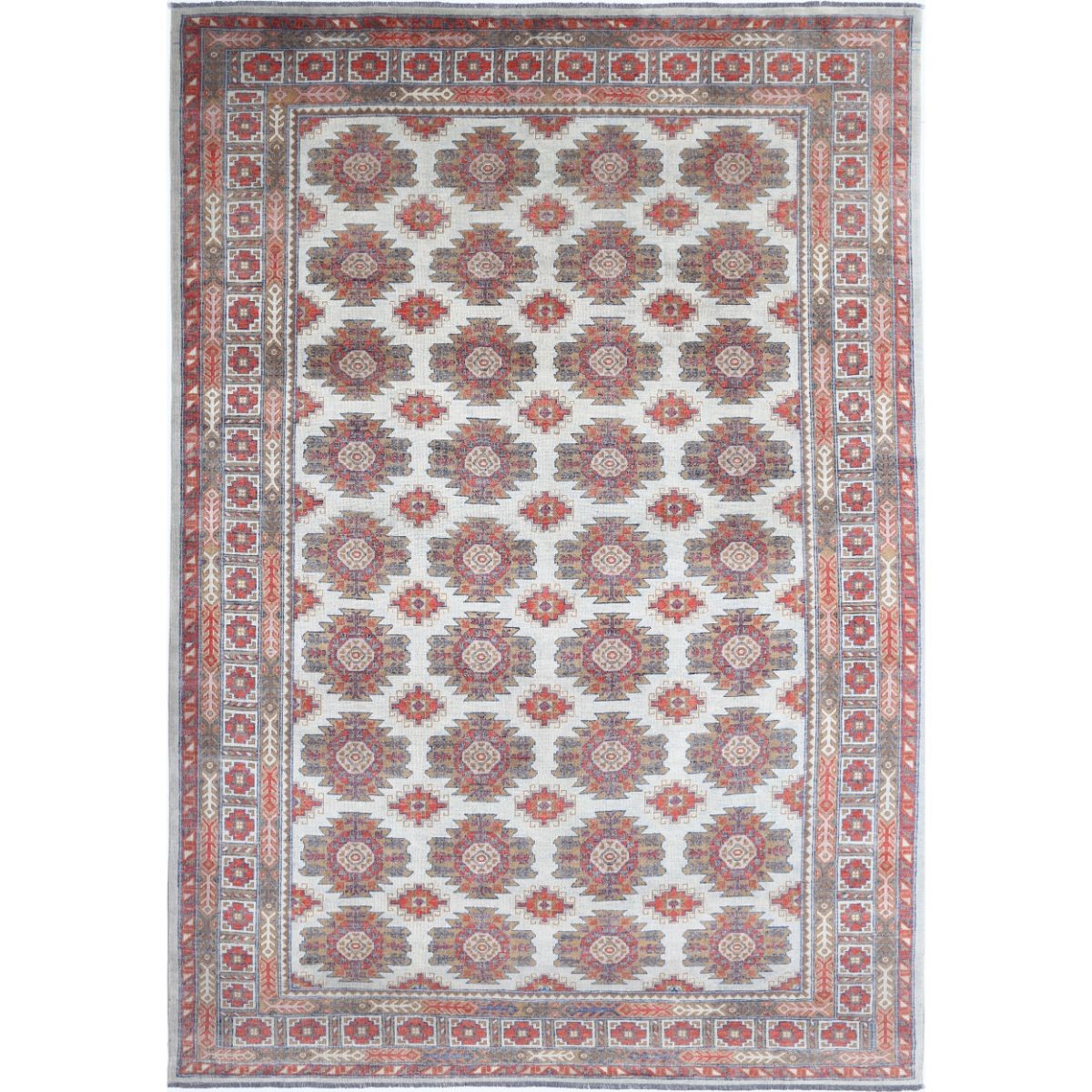 Revival 8x12 Handmade Double Knotted Washable Wool Rug - Colorful