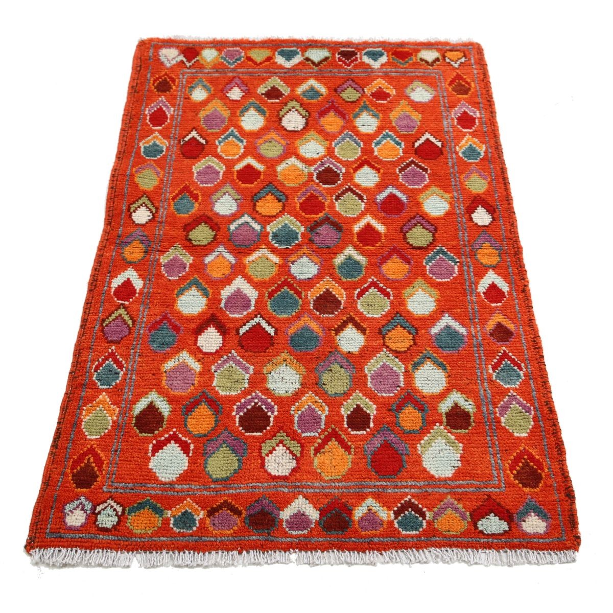 Revival 3x4 Handmade Double Knotted Washable Wool Rug - Colorful