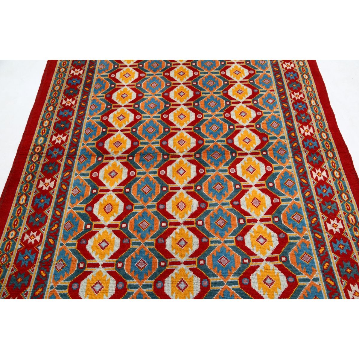 Revival 6x8 Handmade Double Knotted Washable Wool Rug - Colorful