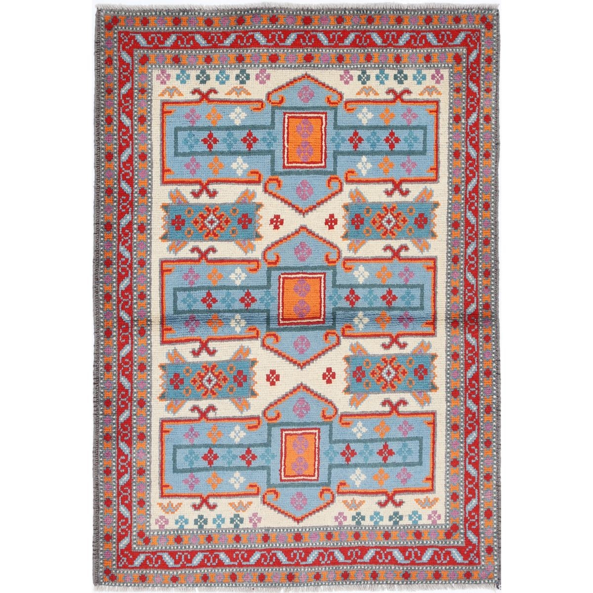 Revival 3x5 Handmade Double Knotted Washable Wool Rug - Colorful