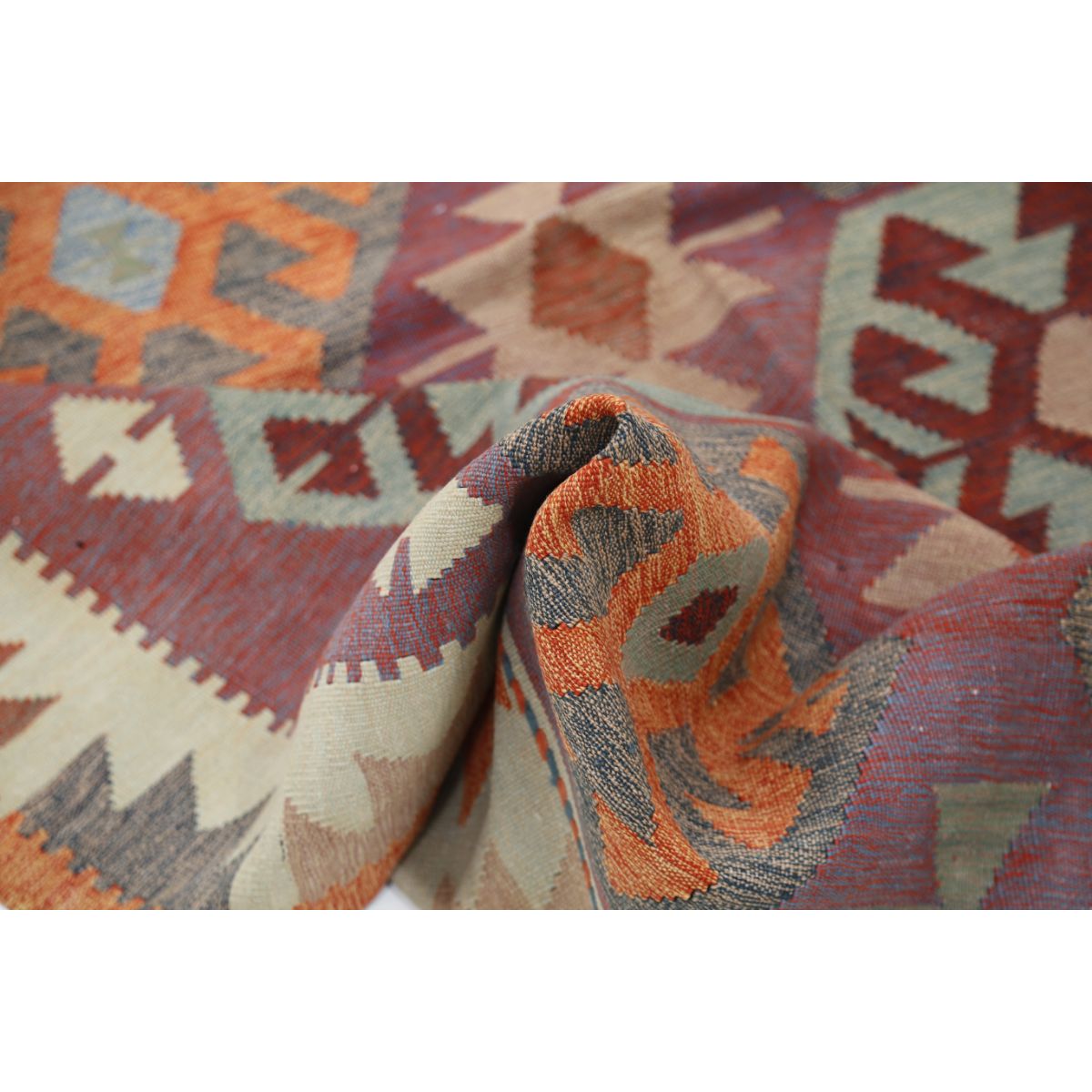 Kafkaas 5x7 Hand Woven Washable Wool Rug - Colorful
