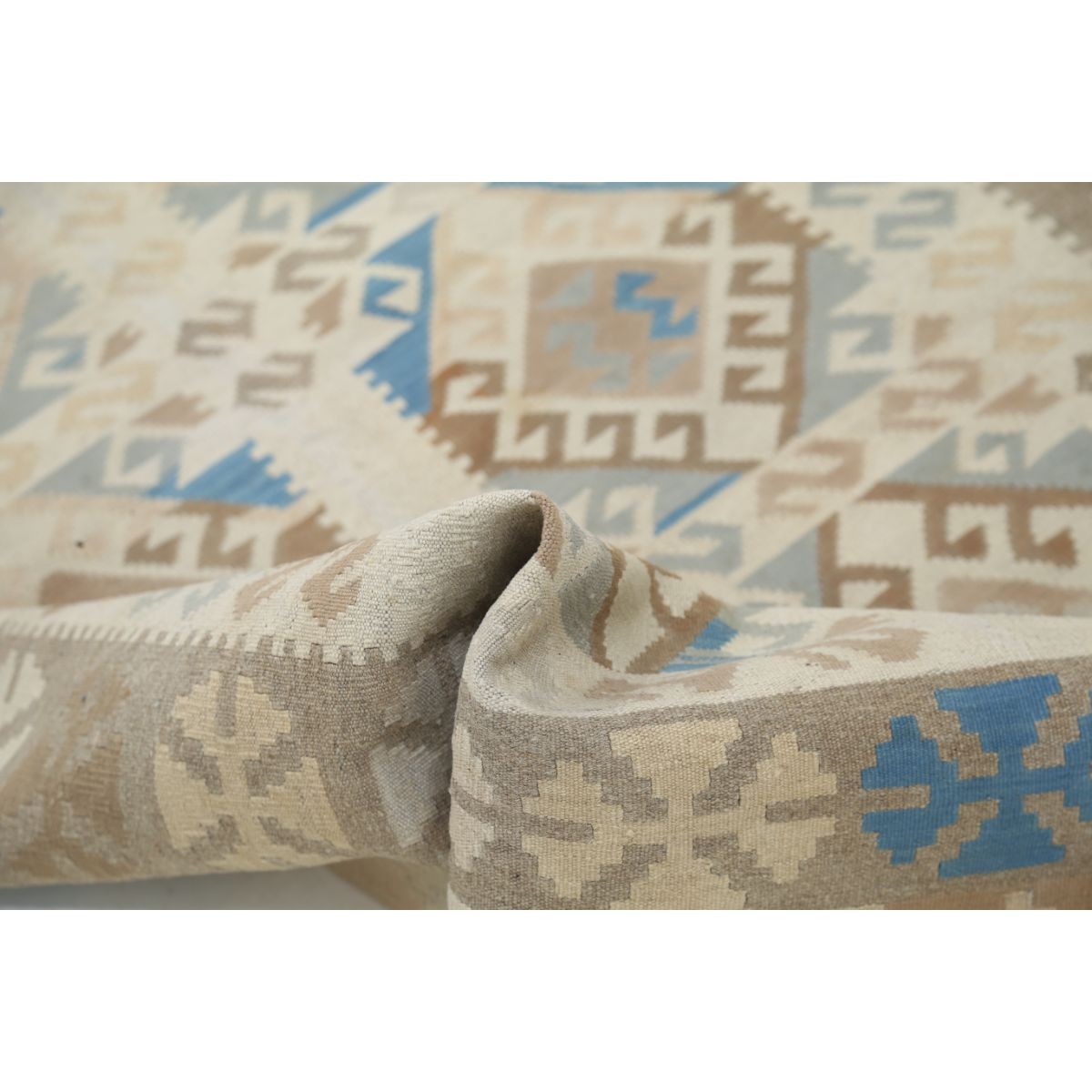 Kafkaas 5x7 Hand Woven Washable Wool Rug - Soft Hues