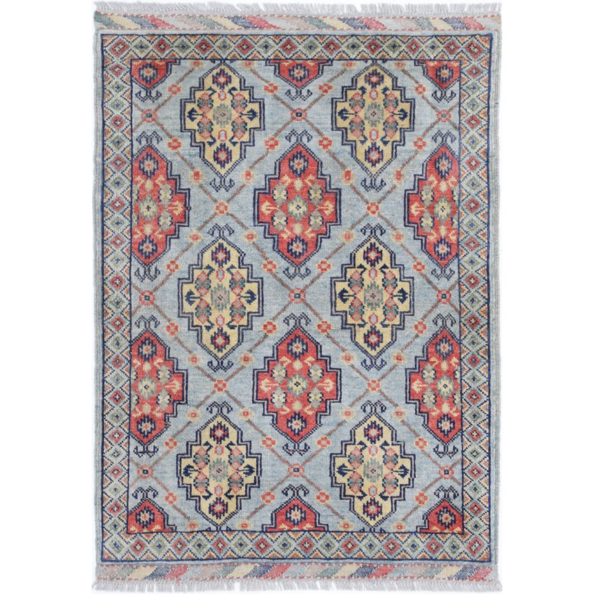 Revival 3x4 Handmade Double Knotted Washable Wool Rug - Colorful
