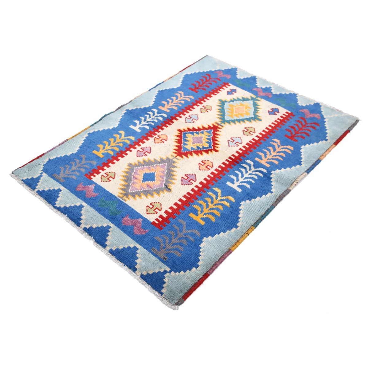 Revival 3x5 Handmade Double Knotted Washable Wool Rug - Colorful