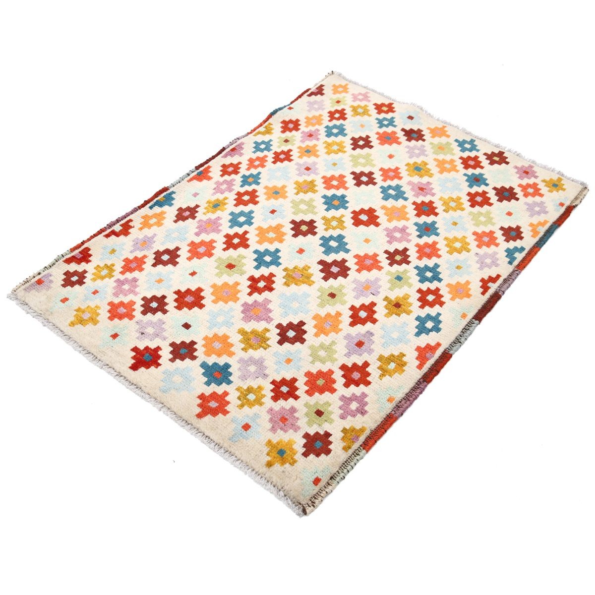 Revival 3x4 Handmade Double Knotted Washable Wool Rug - Colorful