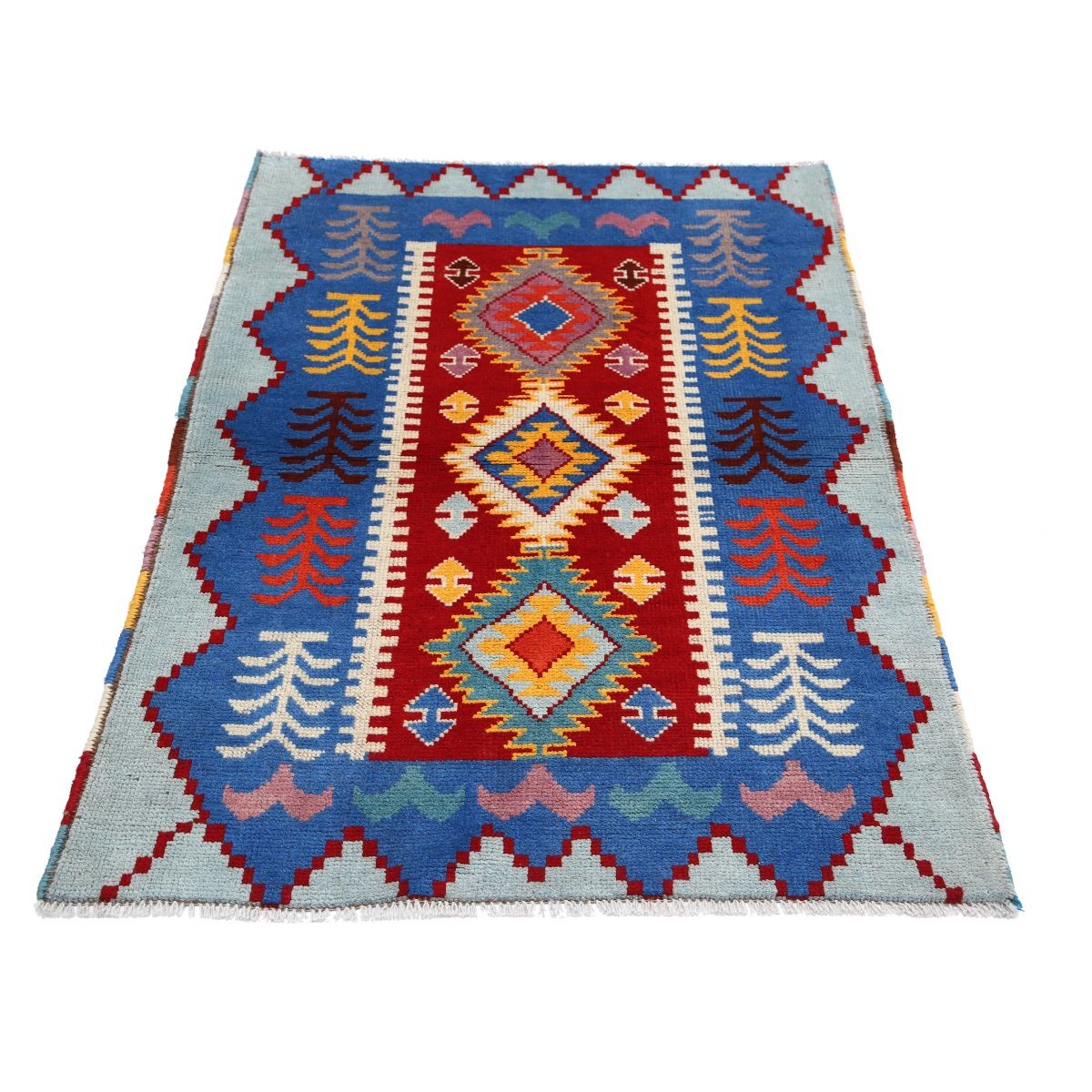 Revival 3x5 Handmade Double Knotted Washable Wool Rug - Colorful