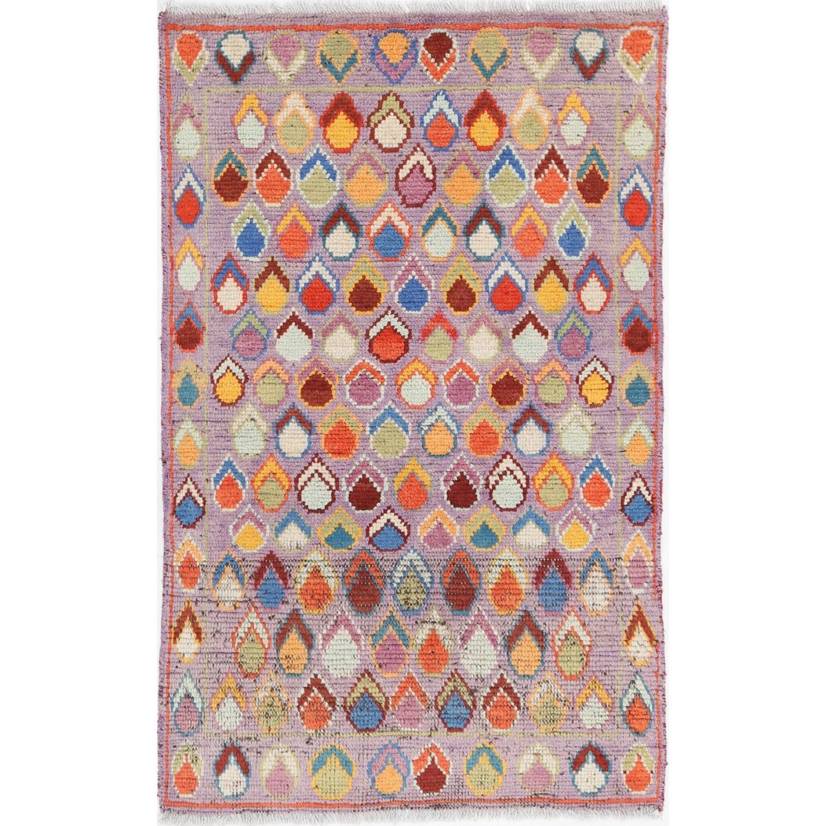 Revival 3x4 Handmade Double Knotted Washable Wool Rug - Colorful